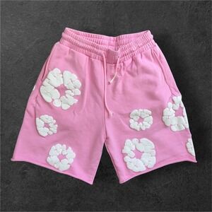 Denim Tears Cotton Wreath Sweatshorts Pink Puff Print Mens XL Made in USA
